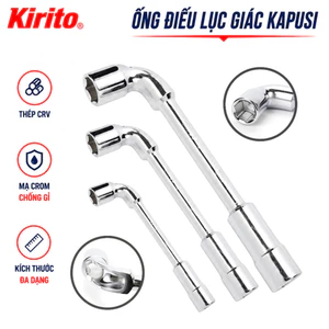 Ống Điếu Lục Giác KAPUSI 6-19MM Thép CR-V Mạ Crom Chống Gỉ, Cần Điếu Chữ L, Đầu Khẩu Vặn Bu Lông