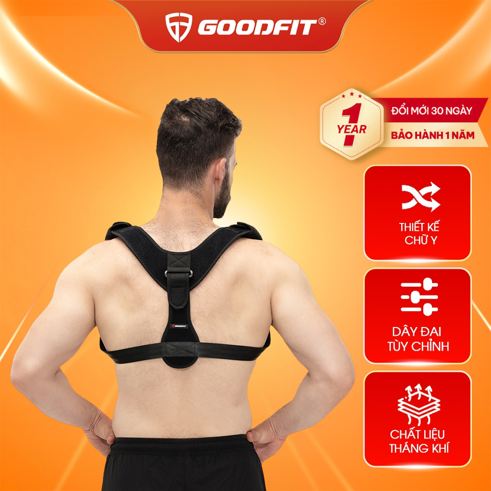 Đai chống gù lưng nữ, nam cao cấp GoodFit chất liệu bền, thoáng khí, định hình cột sống GF712P
