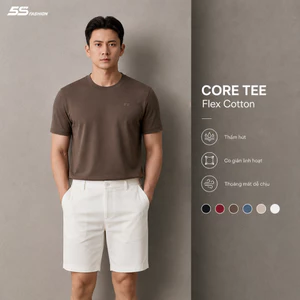 Áo Thun Nam Ngắn Tay CORE TEE 5S FASHION, Chất Cotton Mát, Thiết Kế Trơn Basic M0ATS26045