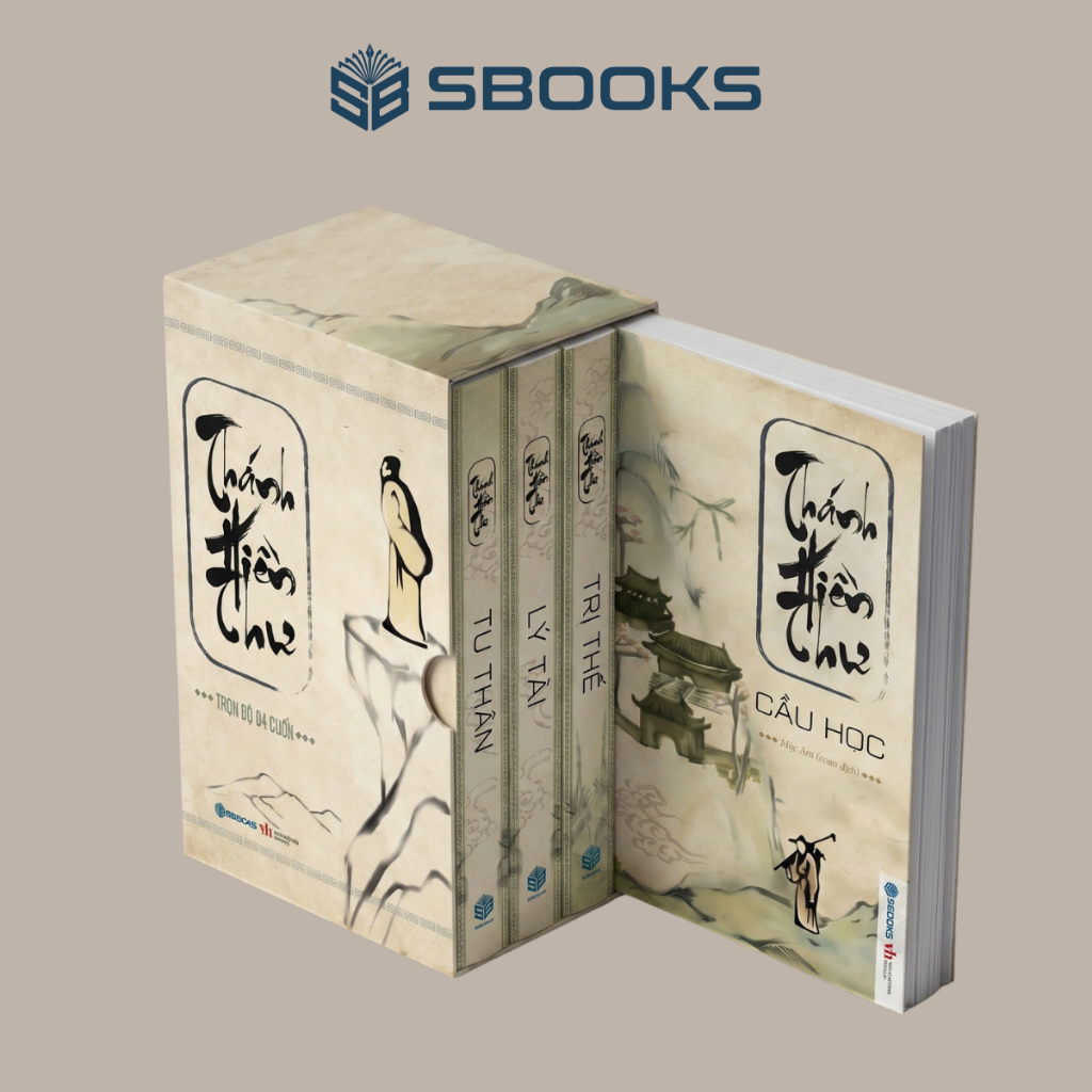 Sách -  Combo 4 Cuốn Thánh Hiền Thư : Trị Thế +  Cầu Học + Lý Tài + Tu Thân (Boxset) - Sbooks