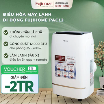Điều hòa di động 12.000BTU FUJIHOME nhập khẩu, máy lạnh đứng di động mini portable air conditioner
