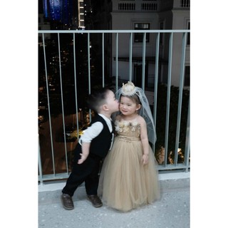 [ Tutuchan - Bella Dress] Váy công chúa cho bé dài bồng bềnh đính hoa  - TV012