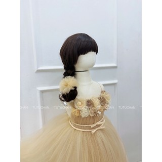 [ Tutuchan - Bella Dress] Váy công chúa cho bé dài bồng bềnh đính hoa  - TV012