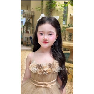 [ Tutuchan - Bella Dress] Váy công chúa cho bé dài bồng bềnh đính hoa  - TV012