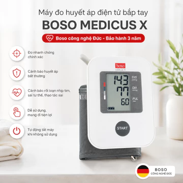 Máy Đo Huyết Áp Điện Tử Bắp Tay Boso Medicus X | Chính Hãng Bảo Hành 3 Năm, Cho Kết Quả Chính Xác