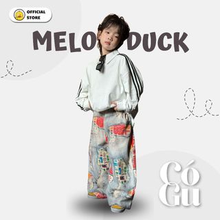 Quần Jean Dài Bé Trai Xám Form Rộng Vá Họa Tiết Mellow Duck (4-13 Tuổi) B2604008
