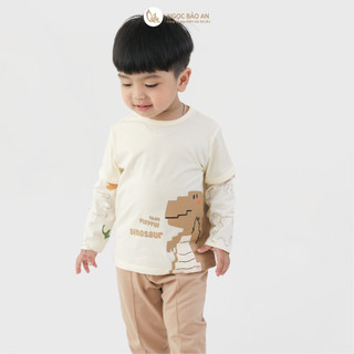 M&B (6M-6Y) Bộ quần áo tay dài DINOSAUR cotton thoáng mát, co giãn tốt thấm hút mồ hôi-DINO5.25