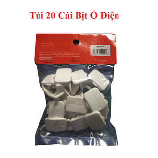 Túi 20 Cái Nút Che Ổ Điện An Toàn Cho Bé - Nắp Bịt Ổ Cắm Điện 2 Chân Chống Giật, Bảo Vệ Trẻ Em