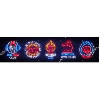Tranh 3d giả gạch họa tiết chữ Neon (giả Phát sáng) dùng cho hàng quán, cafe, trà sữa, trà chanh