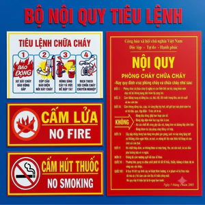 Bảng dán tường Nội quy tiêu lệnh cấm lửa chất liệu cứng bền bỉ không han gỉ BỒI FORMEX
