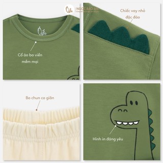 M&B (6M-6Y) Bộ quần áo sát nách PEEKOSAUR cotton thoáng mát, co giãn tốt, thấm hút mồ hôi-DINO5.25