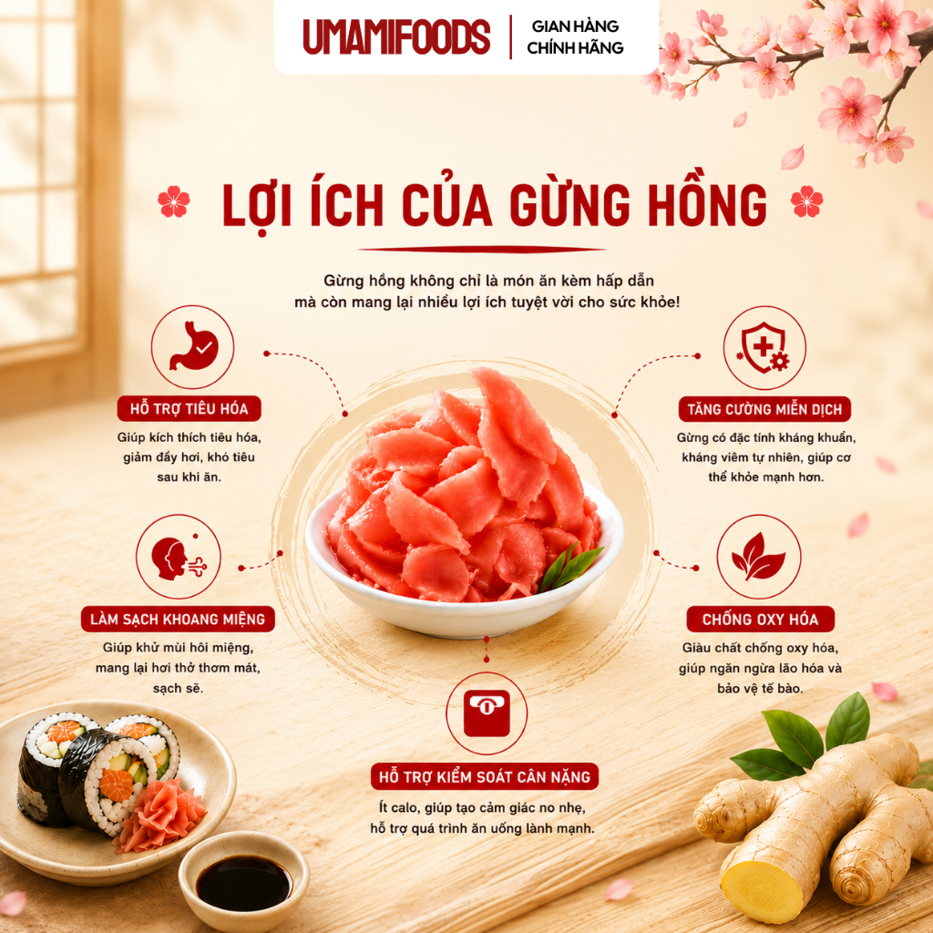 Gừng Hồng Sushi 250g Gari Trung Quốc | Gừng Hồng Ngâm Chua | Gừng Lát Ngâm Ăn Kèm Sushi Sashimi