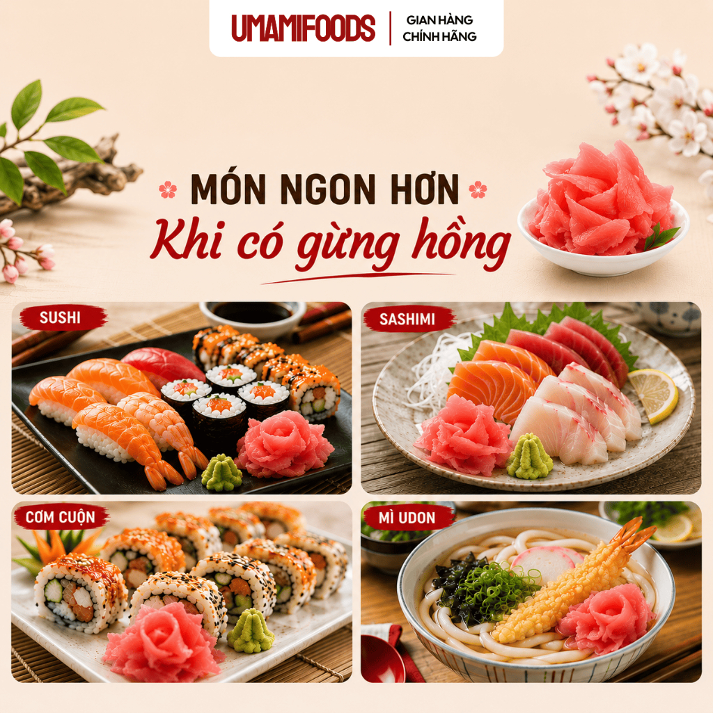 Gừng Hồng Sushi 250g Gari Trung Quốc | Gừng Hồng Ngâm Chua | Gừng Lát Ngâm Ăn Kèm Sushi Sashimi