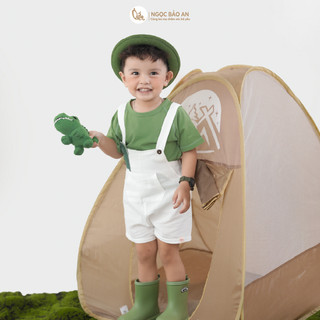 M&B (6M-3Y) Bộ quần áo yếm DINO TAG cotton thoáng mát, co giãn tốt, thấm hút mồ hôi-DINO5.25