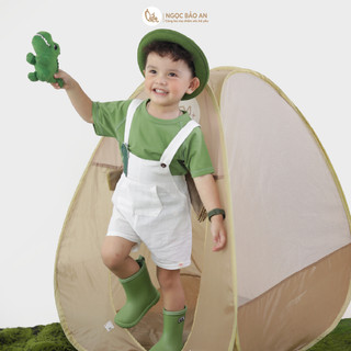M&B (6M-3Y) Bộ quần áo yếm DINO TAG cotton thoáng mát, co giãn tốt, thấm hút mồ hôi-DINO5.25