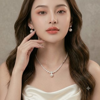 [ DAISYN ] N705 dây chuyền hạt trai, Dây Chuyền mạ Bạc Đính Hạt Ngọc Trai Nhân Tạo Cao Cấp sang trọng