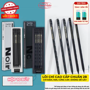 Hộp 10 Bút Chì 2B NoiR CLASSMATE Gỗ Đen Ngòi Chì Cứng Đậm Mịn Chuẩn 2B Dùng Tập Viết, Tô Trắc Nghiệm