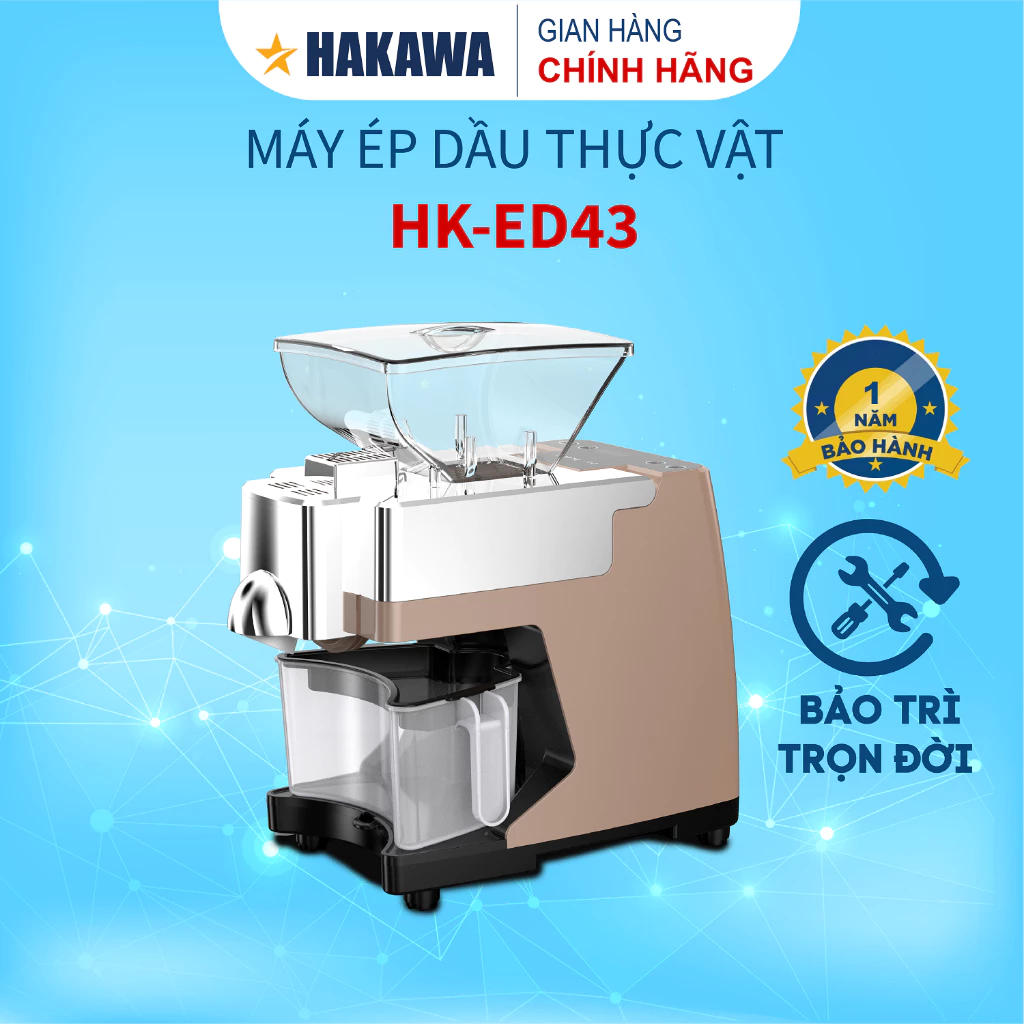 Máy Ép Dầu Thực Vật HAKAWA HK-ED43 – Chủ Động Ép Dầu Tại Nhà, Bảo Hành Chính Hãng 12 Tháng 🌿