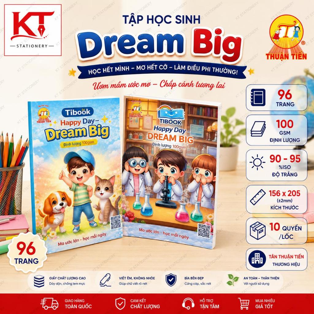 Combo 10 cuốn) Tập Học sinh 48/ 96 trang, 4 ô ly vuông - Định