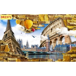 Tranh 3D dán tường quán cà phê, trà sữa, trà chanh, tranh dán tường in trên chất liệu vải lụa (shop tặng kèm keo dán)