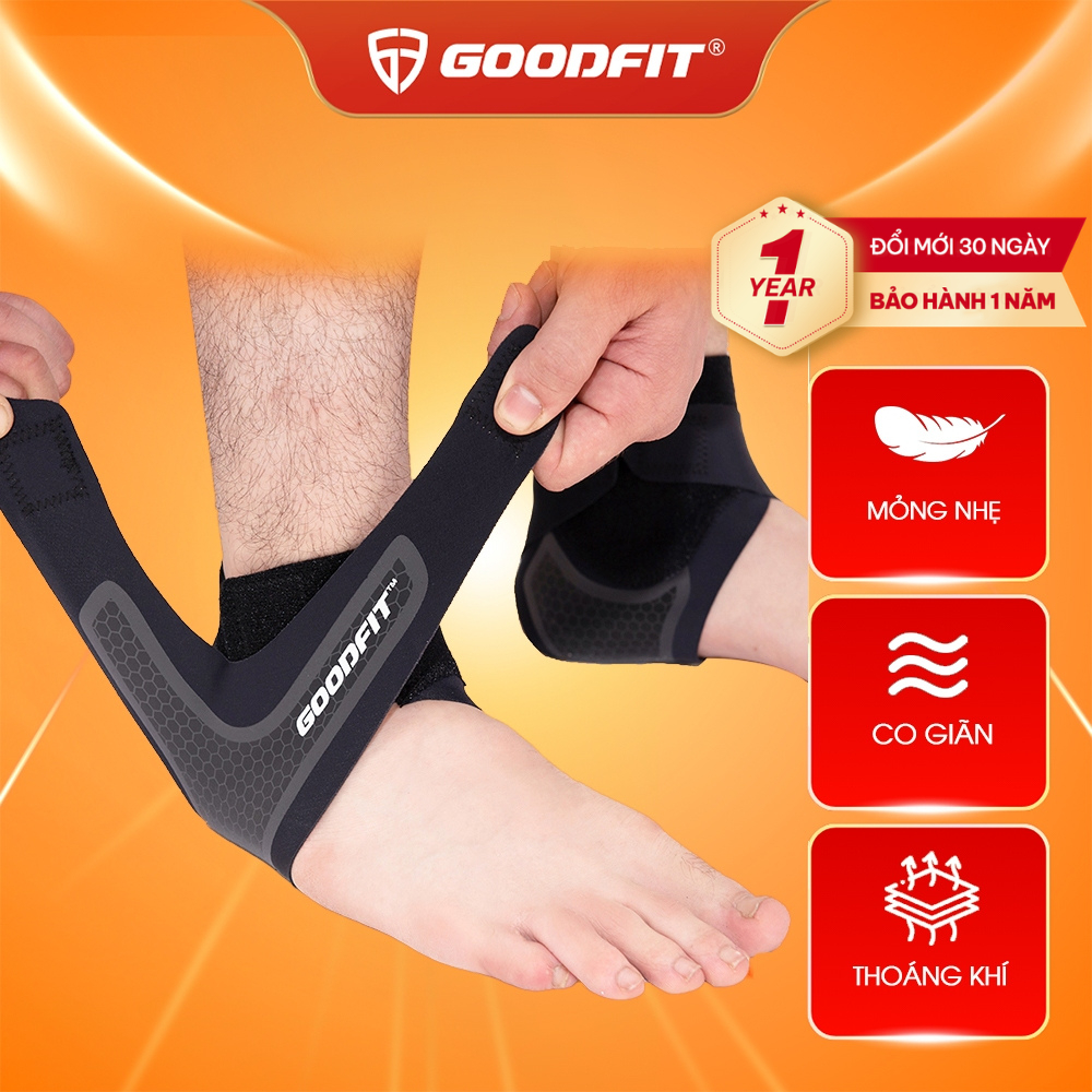 Băng quấn cổ chân, mắt cá chân, băng cổ chân đá bóng chính hãng GoodFit GF611A, mỏng nhẹ thoáng khí