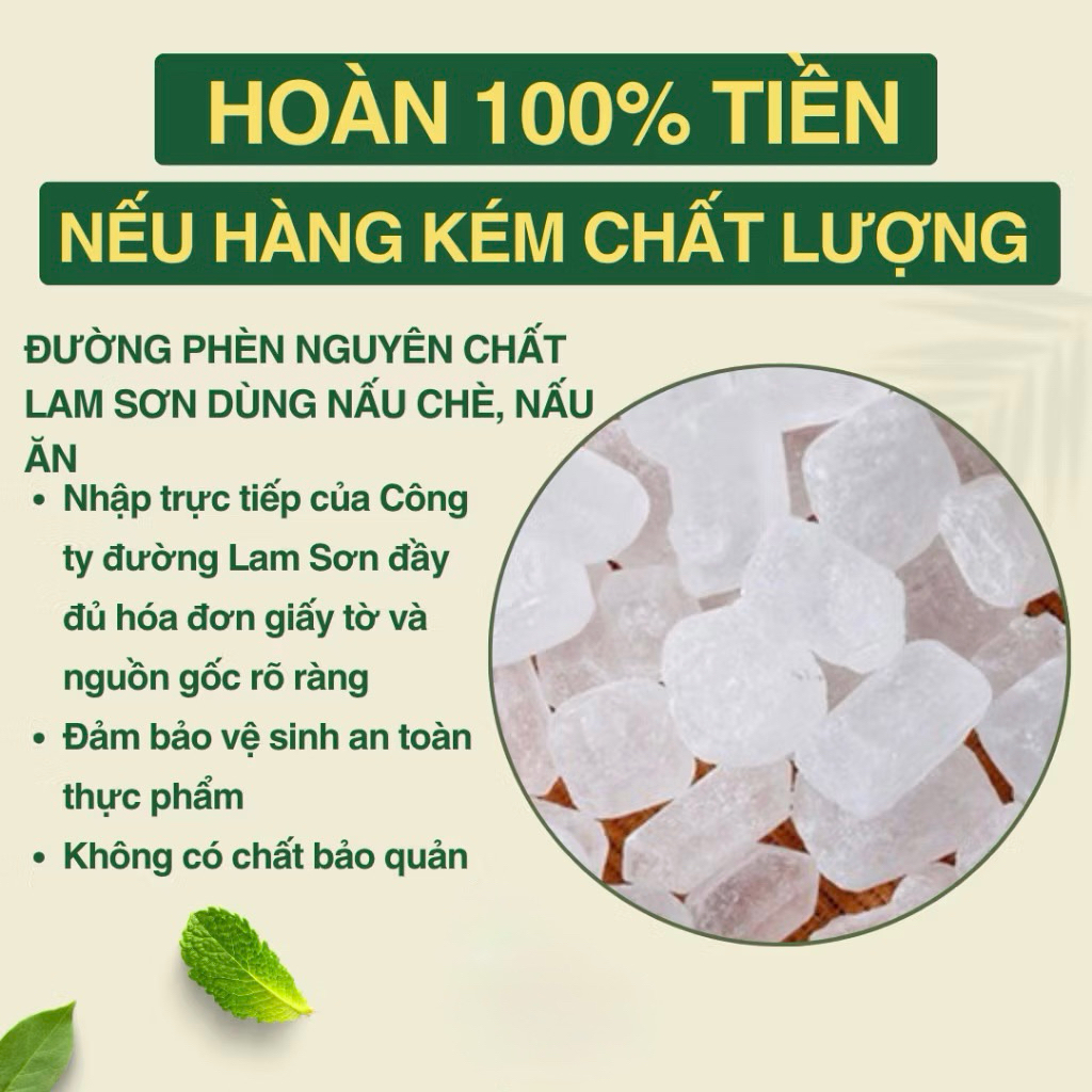 Đường phèn nguyên chất Lam Sơn túi 500g nấu chè, nấu ăn