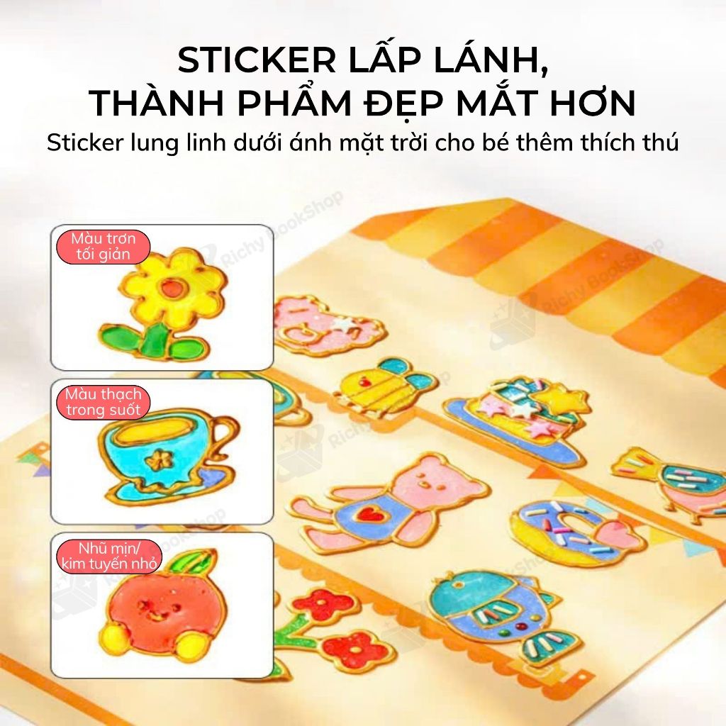 Sticker DIY Cho Bé Mideer DIY Jelly Sticker Kit - Bộ Nhãn Dán Nghệ Thuật Tự Làm Dán Được Nhiều Lần