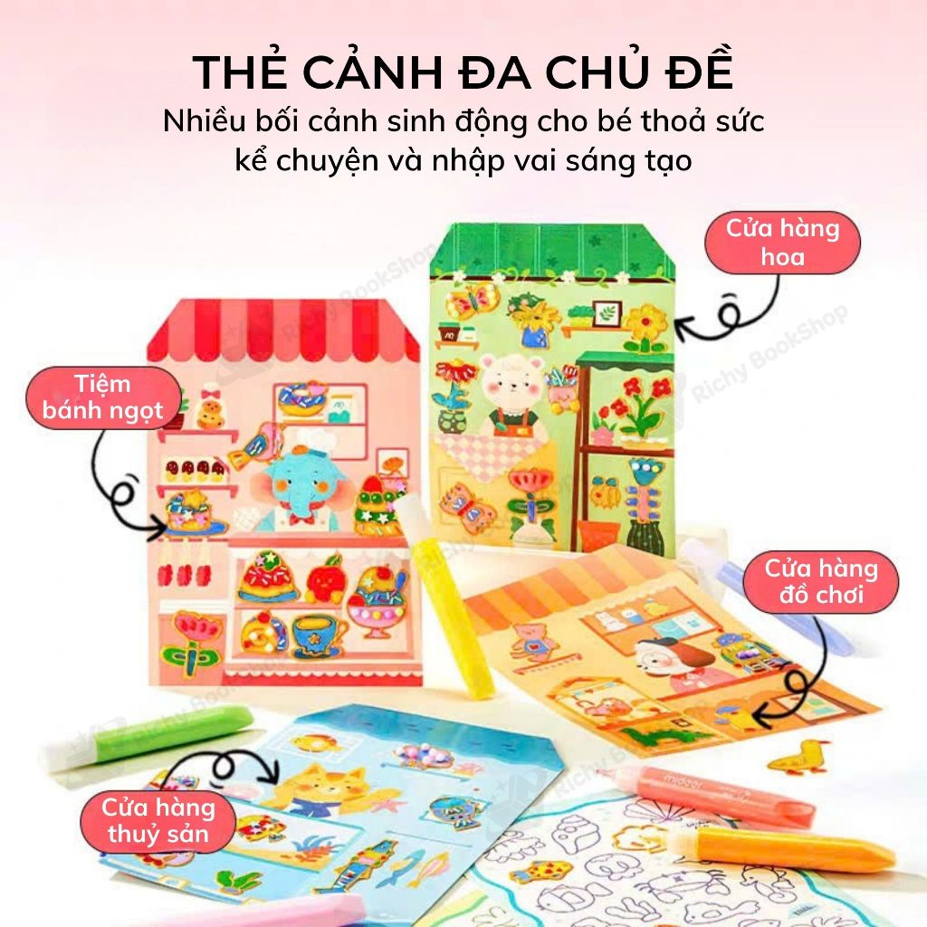 Sticker DIY Cho Bé Mideer DIY Jelly Sticker Kit - Bộ Nhãn Dán Nghệ Thuật Tự Làm Dán Được Nhiều Lần