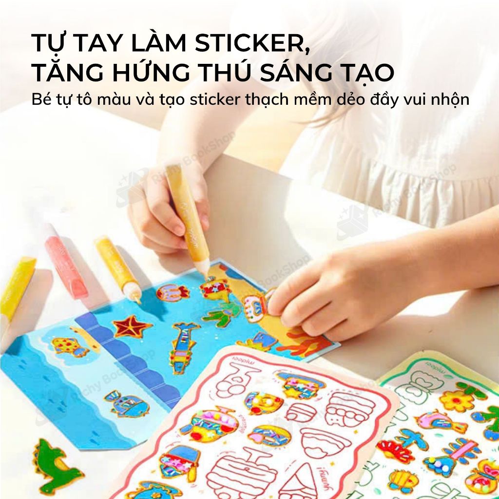 Sticker DIY Cho Bé Mideer DIY Jelly Sticker Kit - Bộ Nhãn Dán Nghệ Thuật Tự Làm Dán Được Nhiều Lần