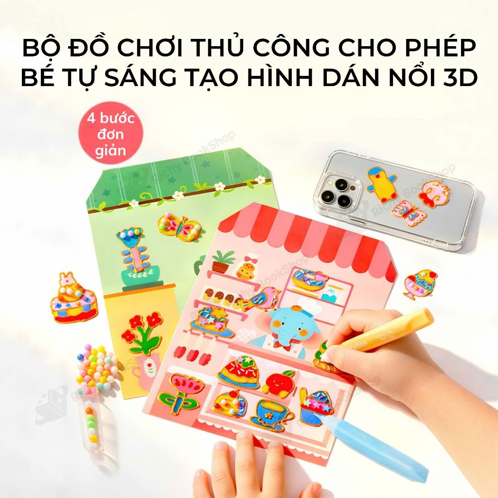 Sticker DIY Cho Bé Mideer DIY Jelly Sticker Kit - Bộ Nhãn Dán Nghệ Thuật Tự Làm Dán Được Nhiều Lần
