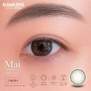 Lens 1 ngày Gamilens MAI 14.2mm- Nâu Trà Nàng Thơ Trong Veo Có Độ Hàn Quốc