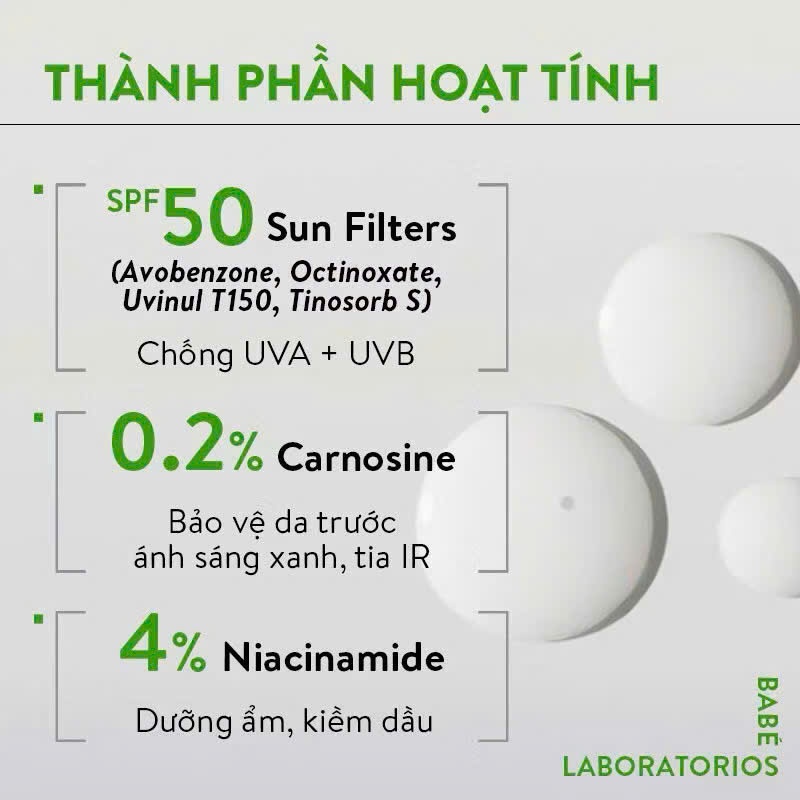 [HÀNG CÔNG TY] Kem Chống Nắng Babe Super Fluid Mattifying SPF 50+ Da Dầu, Mụn, Chống Nước