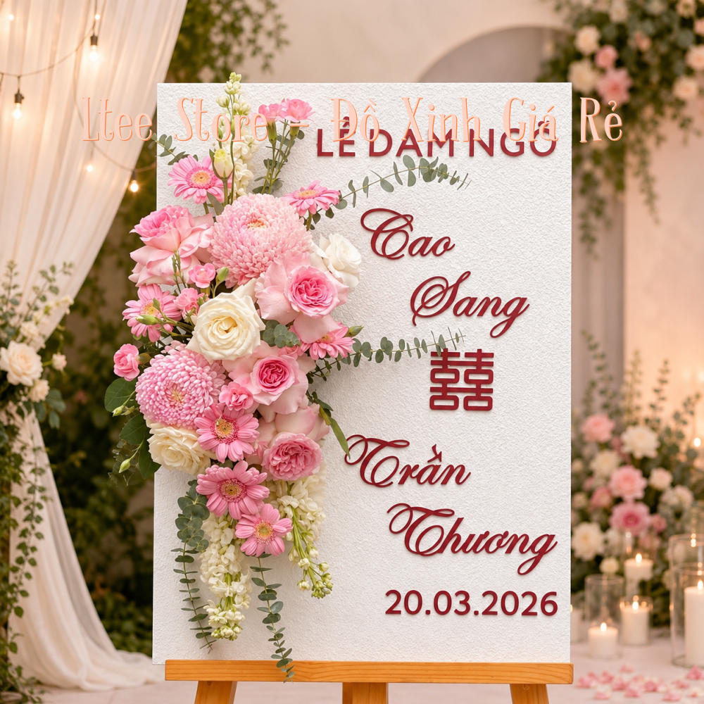 Bảng Welcome Thạch Cao Đắp Nổi 3D In Tên Theo Yêu Cầu Sang Trọng Cao Cấp