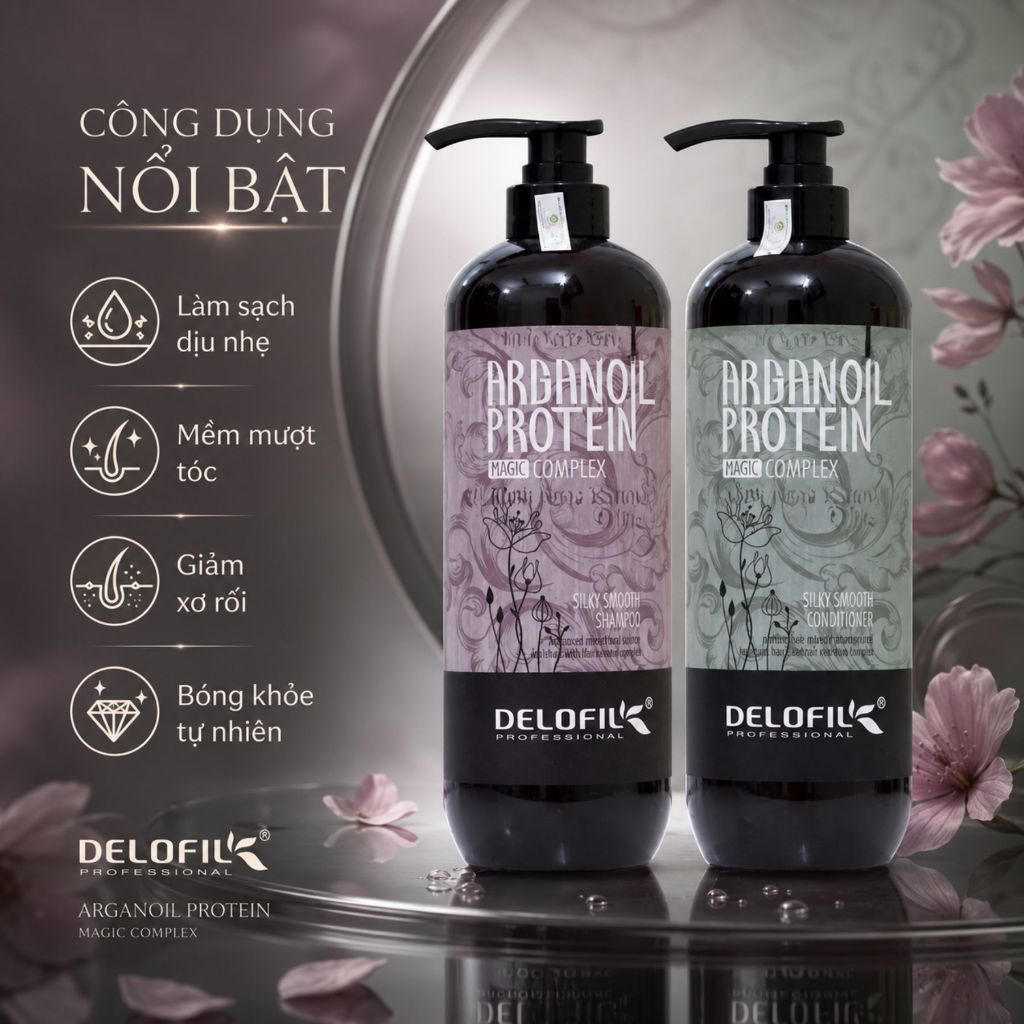 Combo Dầu Gội Xả DELOFIL 500-800ml | Sạch Thoáng Da Đầu, Tóc Mềm Mượt & Bóng Khỏe