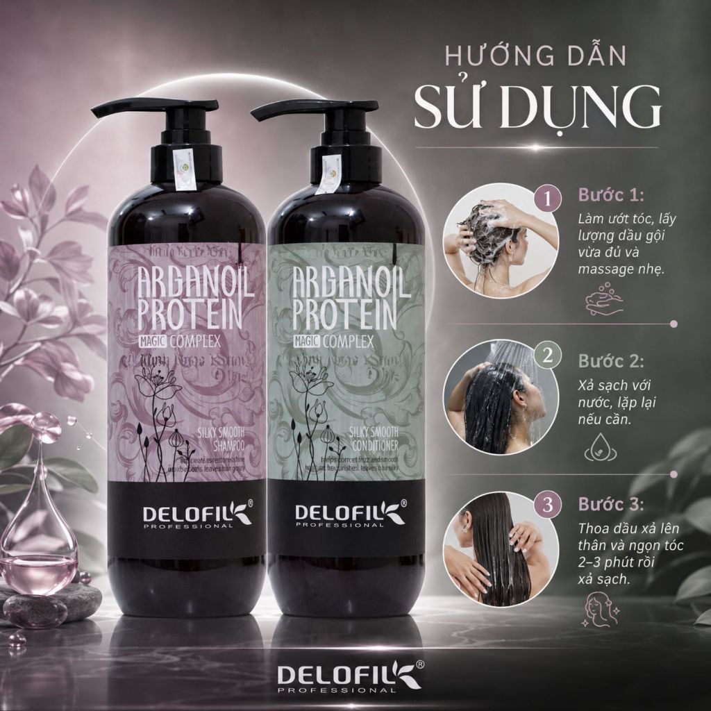 Combo Dầu Gội Xả DELOFIL 500-800ml | Sạch Thoáng Da Đầu, Tóc Mềm Mượt & Bóng Khỏe