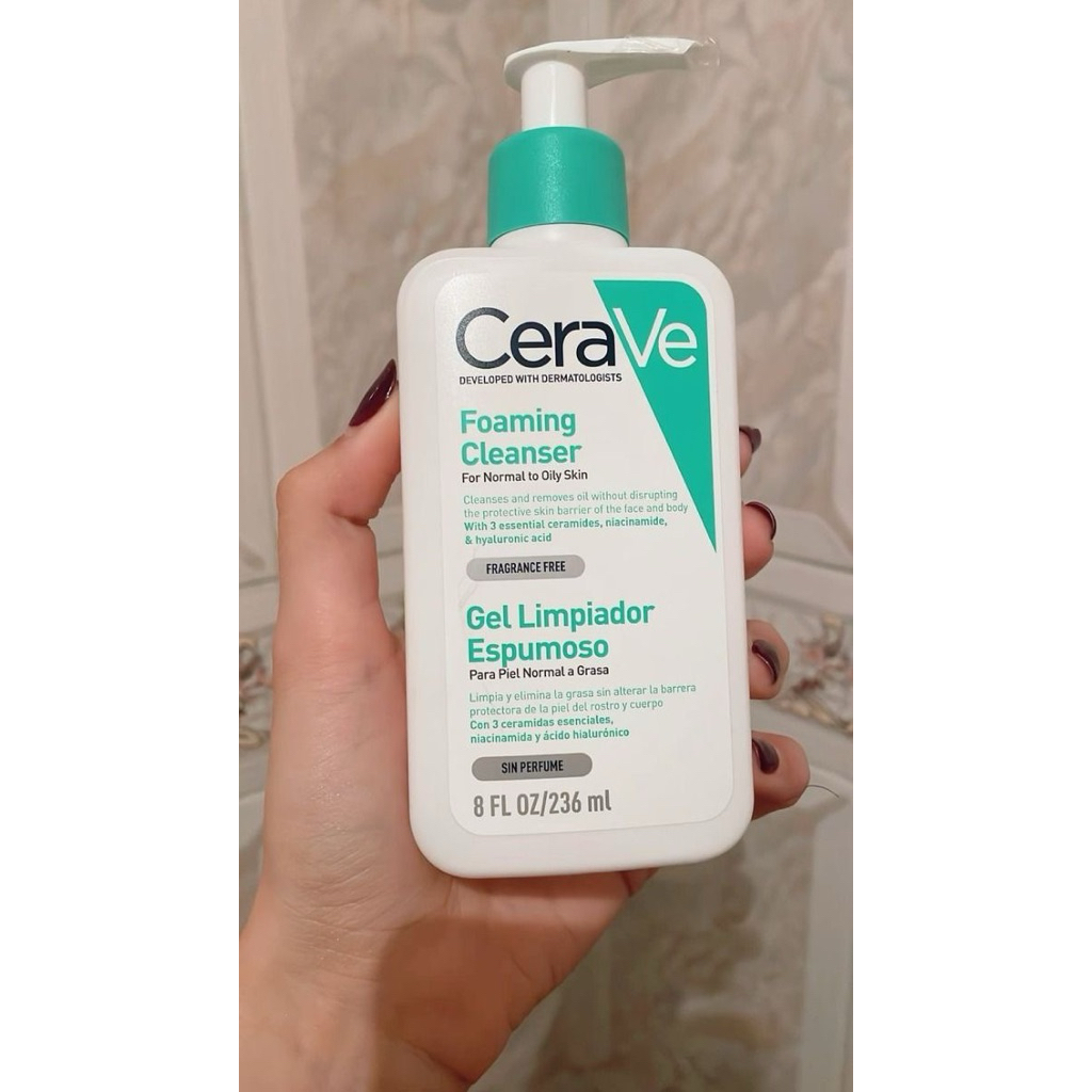 Sữa Rửa Mặt CeraVe Foaming Cleanser 473ml – Làm Sạch Da Dịu Nhẹ Cho Da Thường Đến Da Dầu