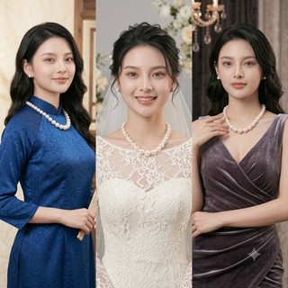 [ DAISYN ] N399 vòng cổ hạt Trai, dây chuyền hạt ngọc nhân tạo đá dây chuyền mang áo dài kiểu dáng sang trọng cho nữ
