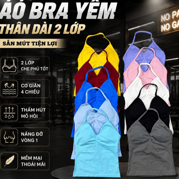 Áo Bza Yếm Tập Gym,Yoga Cao Cấp Chất Dệt Kim Cao Cấp Co Giãn 4 Chiều GB257