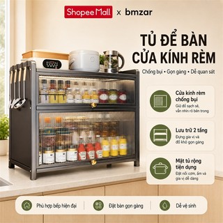 BMZAR Tủ bếp đa năng Tấm thép cacbon Tủ gia vị cho đi móc Kệ để đồ Mặt bàn bếp Chống bụi 360 độ