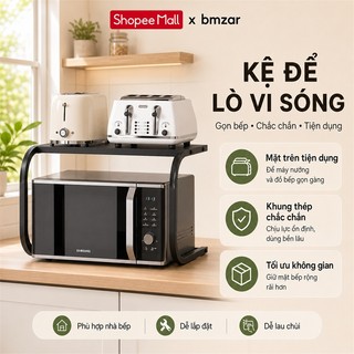 BMZAR Kệ Lò Vi Sóng CAO CẤP thép cacbon Kệ gia vị Lưu trữ đa năng bền bỉ lâu dài