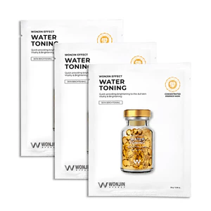 Combo 03 Miếng Mặt Nạ Dưỡng Trắng WonJin Effect Water Toning Mask 30g