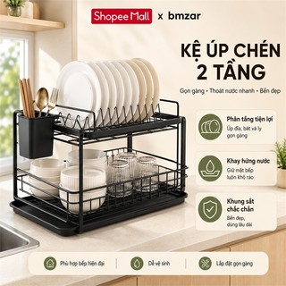 Kệ Để Chén Bát Đĩa Đa Năng Kệ để bát đĩa Sức chứa lớn Kệ Úp Bát Đĩa Có Rãnh Thoát Nước