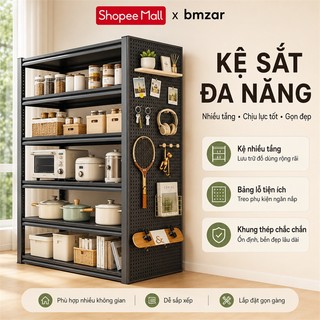 Bảng Lỗ Pegboard treo tường thép cacbon Bao gồm 6 móc 85*30/40cm Có thể kết hợp với giá đỡ lưu trữ