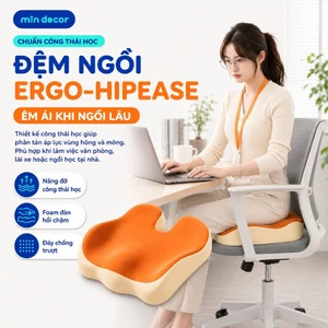 Đệm Ngồi Memory Foam Ergo-HipEase Mịn Decor, Đệm Ghế Văn Phòng Hỗ Trợ Cột Sống
