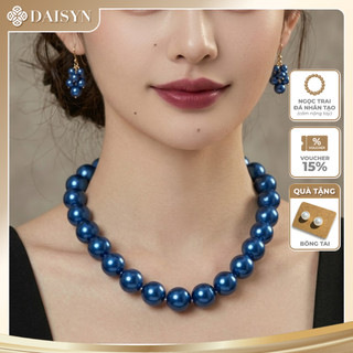 [ DAISYN ] N1002 vòng cổ ngọc trai xanh coban 6li đến 14li ôm cổ , dây chuyền ngọc trai nhân tạo , chuỗi hạt ngọc