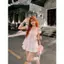 Áo Babydoll cổ V phối yếm dáng xoè GUMIE tay bí phồng mùa hè - A26GM