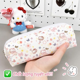 Túi Bút Vải Canvas Họa Tiết Mèo Dễ Thương – Sức Chứa Lớn, Đựng Bút Thước Tẩy Tiện Lợi
