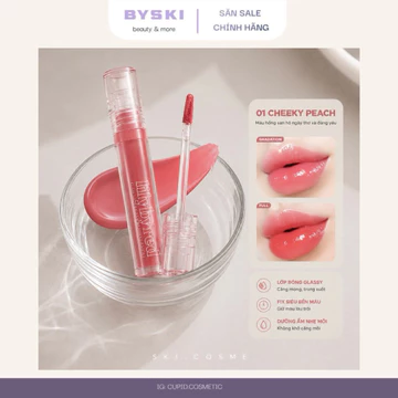son tint bóng Lilybyred Glassy Layer Fixing Tint với màu hồng san hô 01 Cheeky Peach