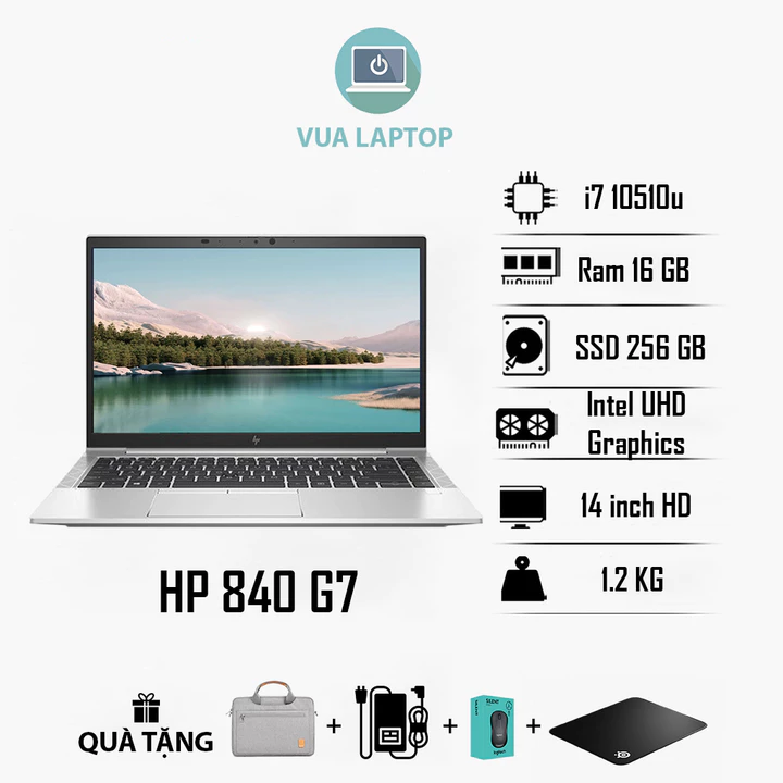 Laptop Doanh Nhân HP EliteBook 840 G7 - Vỏ Nhôm Sang Trọng, Viền Màn Hình Mỏng - Máy Đẹp 99%