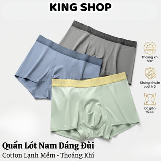 Quần Lót Nam Boxer Cotton Lạnh Cạp To Chữ MAN Mềm Chống Hằn Cộm, Quần Sịp Dáng Đùi Đáy Thông Hơi King Shop N-3999